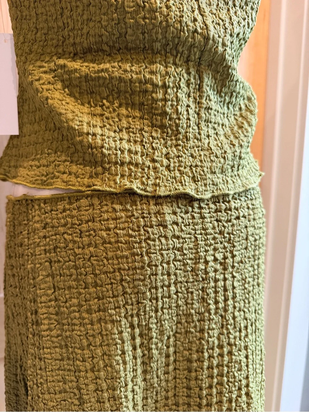 NWT Lisa Says Gah Olive Textured Button Top & Sammy Maxi Skirt Set M - Picture 5 of 10